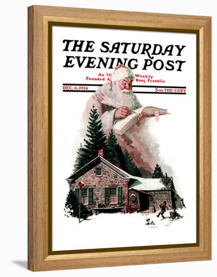 "Good Deeds" Saturday Evening Post Cover, December 6,1924-Norman Rockwell-Framed Premier Image Canvas