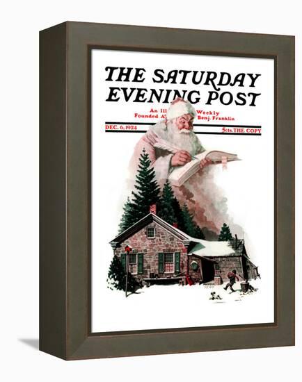 "Good Deeds" Saturday Evening Post Cover, December 6,1924-Norman Rockwell-Framed Premier Image Canvas