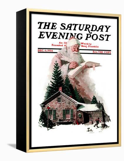 "Good Deeds" Saturday Evening Post Cover, December 6,1924-Norman Rockwell-Framed Premier Image Canvas