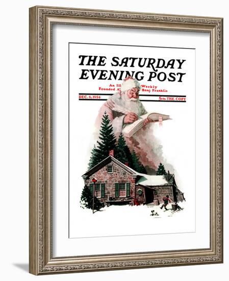 "Good Deeds" Saturday Evening Post Cover, December 6,1924-Norman Rockwell-Framed Giclee Print