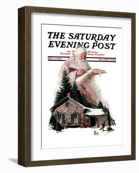 "Good Deeds" Saturday Evening Post Cover, December 6,1924-Norman Rockwell-Framed Giclee Print