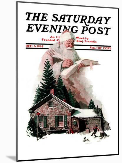 "Good Deeds" Saturday Evening Post Cover, December 6,1924-Norman Rockwell-Mounted Giclee Print