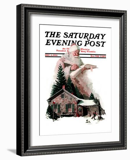 "Good Deeds" Saturday Evening Post Cover, December 6,1924-Norman Rockwell-Framed Giclee Print