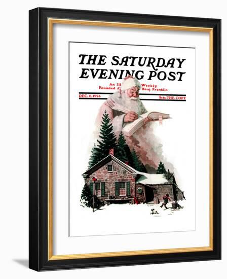 "Good Deeds" Saturday Evening Post Cover, December 6,1924-Norman Rockwell-Framed Giclee Print