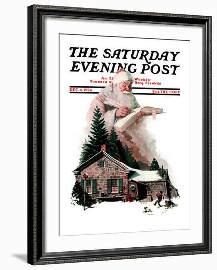 "Good Deeds" Saturday Evening Post Cover, December 6,1924-Norman Rockwell-Framed Giclee Print