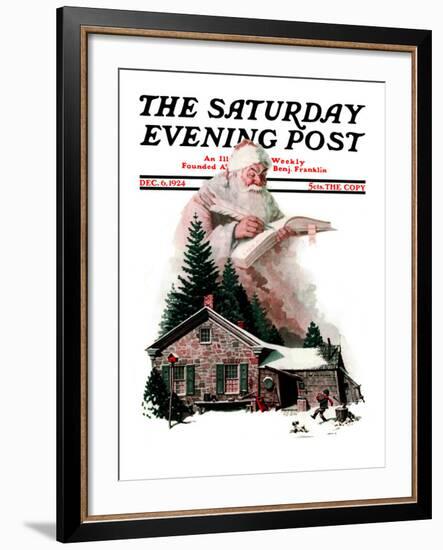 "Good Deeds" Saturday Evening Post Cover, December 6,1924-Norman Rockwell-Framed Giclee Print