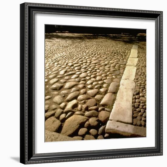 Good Example of American Stonework, famous cobblestones of Main Street in Nantucket 1850-Walker Evans-Framed Photographic Print