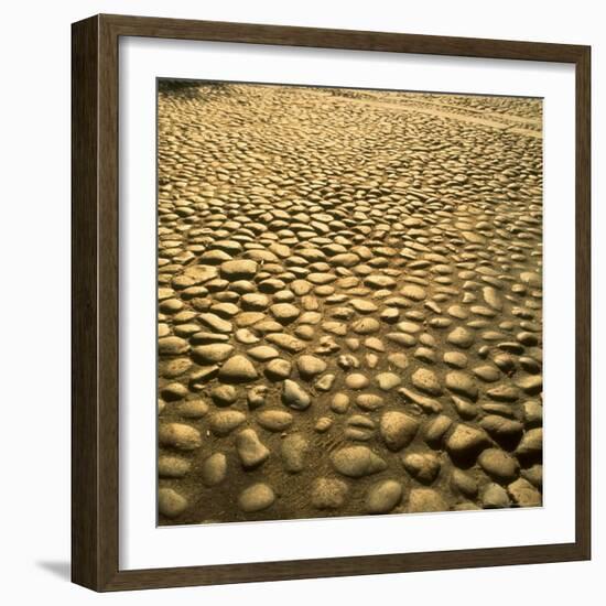 Good Example of American Stonework, famous cobblestones of Main Street in Nantucket 1850-Walker Evans-Framed Photographic Print