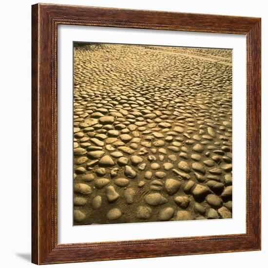 Good Example of American Stonework, famous cobblestones of Main Street in Nantucket 1850-Walker Evans-Framed Photographic Print