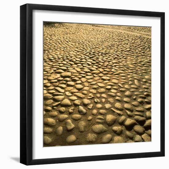 Good Example of American Stonework, famous cobblestones of Main Street in Nantucket 1850-Walker Evans-Framed Photographic Print