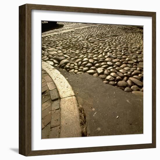 Good Example of American Stonework, famous cobblestones of Main Street in Nantucket 1850-Walker Evans-Framed Photographic Print