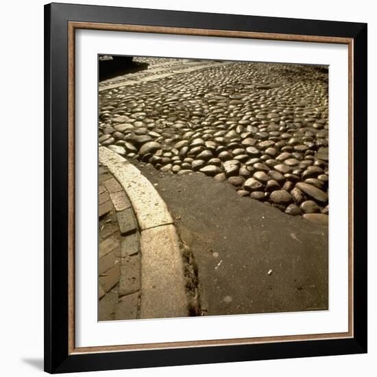 Good Example of American Stonework, famous cobblestones of Main Street in Nantucket 1850-Walker Evans-Framed Photographic Print