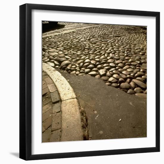 Good Example of American Stonework, famous cobblestones of Main Street in Nantucket 1850-Walker Evans-Framed Photographic Print