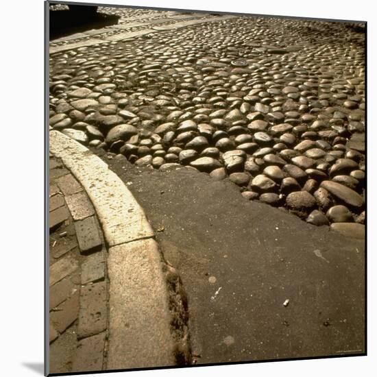 Good Example of American Stonework, famous cobblestones of Main Street in Nantucket 1850-Walker Evans-Mounted Photographic Print