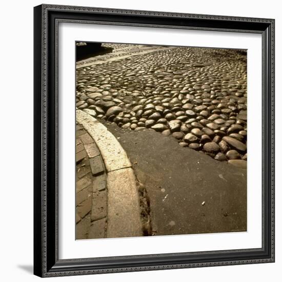 Good Example of American Stonework, famous cobblestones of Main Street in Nantucket 1850-Walker Evans-Framed Photographic Print