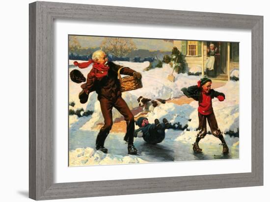 Good for Young and Old-Norman Rockwell-Framed Giclee Print