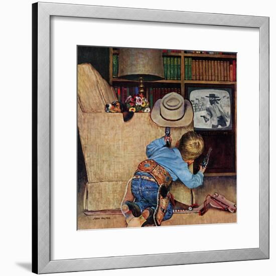 "Good Guys Wear White Hats", November 9, 1957-John Falter-Framed Giclee Print