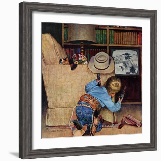 "Good Guys Wear White Hats", November 9, 1957-John Falter-Framed Giclee Print