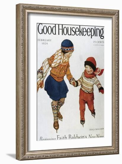 Good Housekeeping, February, 1929-null-Framed Art Print