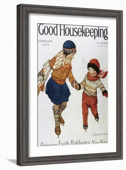 Good Housekeeping, February, 1929-null-Framed Art Print