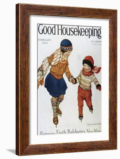 Good Housekeeping, February, 1929-null-Framed Art Print