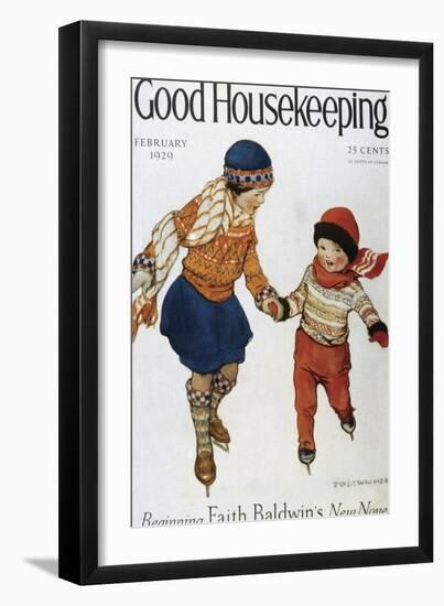 Good Housekeeping, February, 1929-null-Framed Art Print