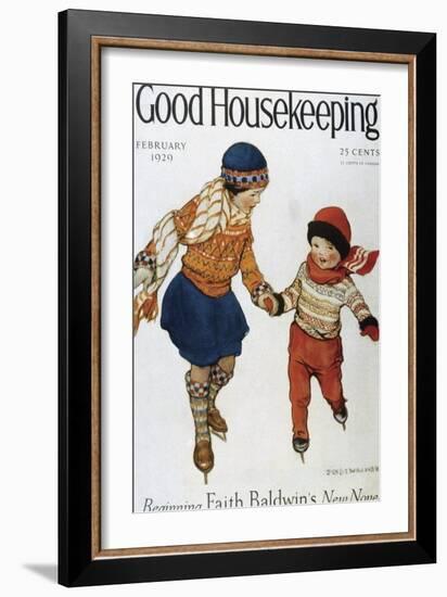 Good Housekeeping, February, 1929-null-Framed Art Print