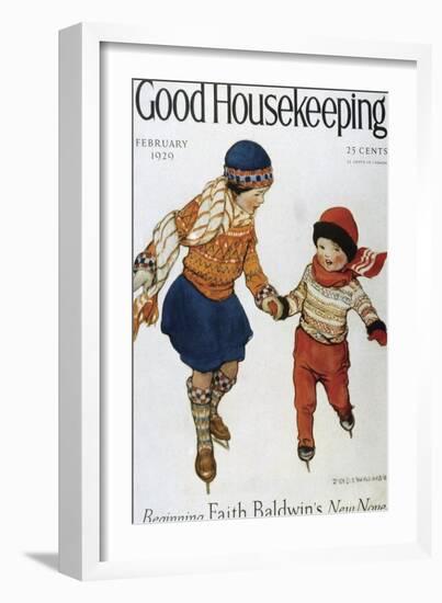 Good Housekeeping, February, 1929-null-Framed Art Print