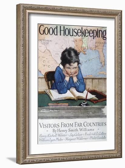 Good Housekeeping, October, 1928-null-Framed Art Print