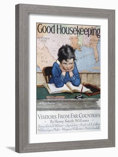 Good Housekeeping, October, 1928-null-Framed Art Print