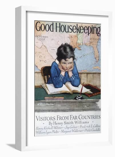 Good Housekeeping, October, 1928-null-Framed Art Print