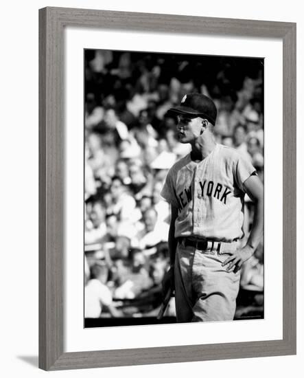 Good Informal Portrait NY Yankees Right Fielder Roger Maris Leaning on Bat During All Star Game-Stan Wayman-Framed Premium Photographic Print