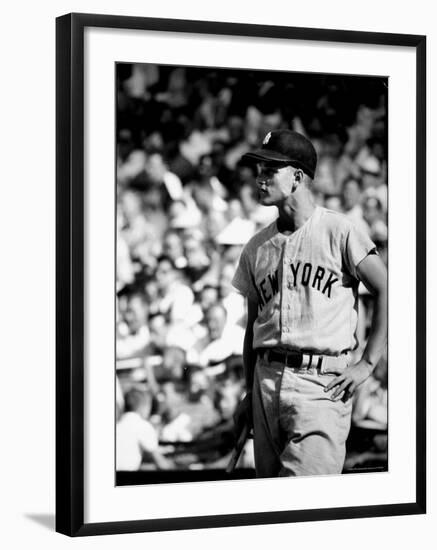 Good Informal Portrait NY Yankees Right Fielder Roger Maris Leaning on Bat During All Star Game-Stan Wayman-Framed Premium Photographic Print