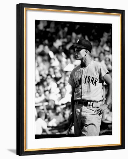 Good Informal Portrait NY Yankees Right Fielder Roger Maris Leaning on Bat During All Star Game-Stan Wayman-Framed Premium Photographic Print