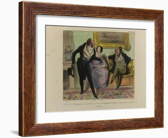 Good Lord! Sir, I Am Forced Toleave for the Country,Let My Wife Keep You Company-Honore Daumier-Framed Giclee Print