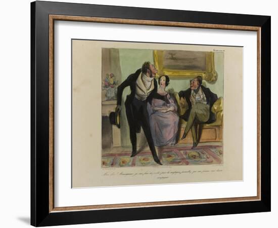 Good Lord! Sir, I Am Forced Toleave for the Country,Let My Wife Keep You Company-Honore Daumier-Framed Giclee Print