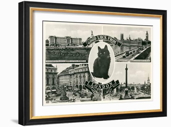 Good Luck from London, Scenes-null-Framed Art Print