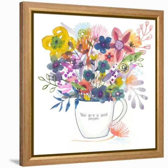 Good Mom Floral Bouquet-Kerstin Stock-Framed Stretched Canvas