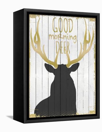 Good Morning Deer-null-Framed Premier Image Canvas