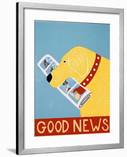 Good News Dog Yellow-Stephen Huneck-Framed Giclee Print