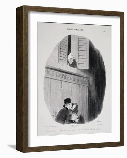 Good Night Darling... If Your Husband Could See Us!-Honore Daumier-Framed Giclee Print