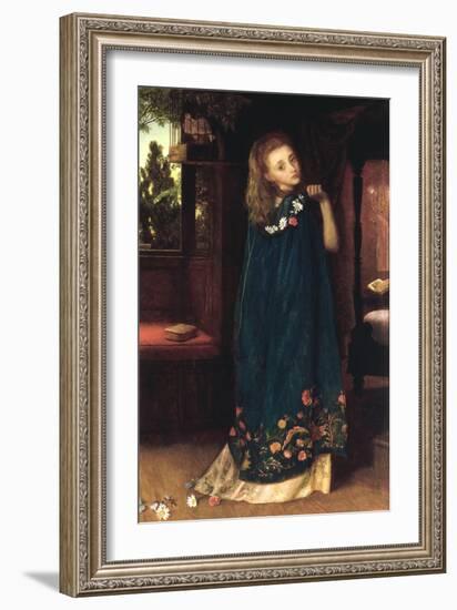 Good Night (Day's turn is over/Now arrives the Night's - Robert Browning)-Arthur Hughes-Framed Giclee Print