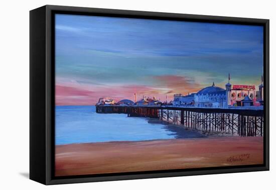 Good Old Brighton Pier East Sussex United Kingdom-Markus Bleichner-Framed Stretched Canvas