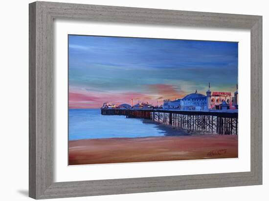 Good Old Brighton Pier East Sussex United Kingdom-Markus Bleichner-Framed Art Print
