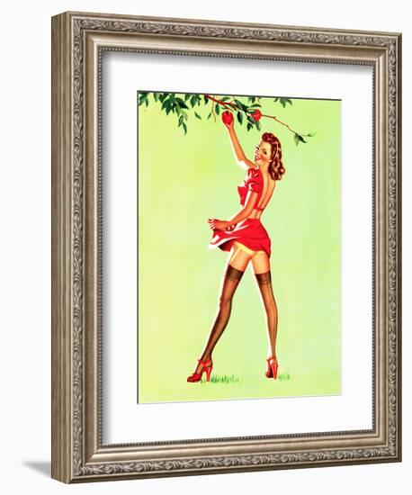 Good Pickin's Pin-Up c1940s-Art Frahm-Framed Art Print