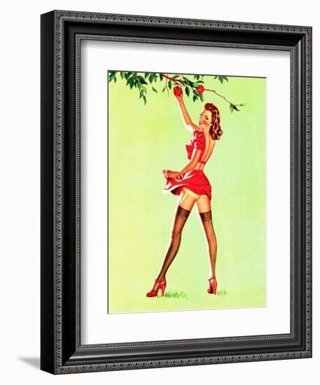 Good Pickin's Pin-Up c1940s-Art Frahm-Framed Art Print