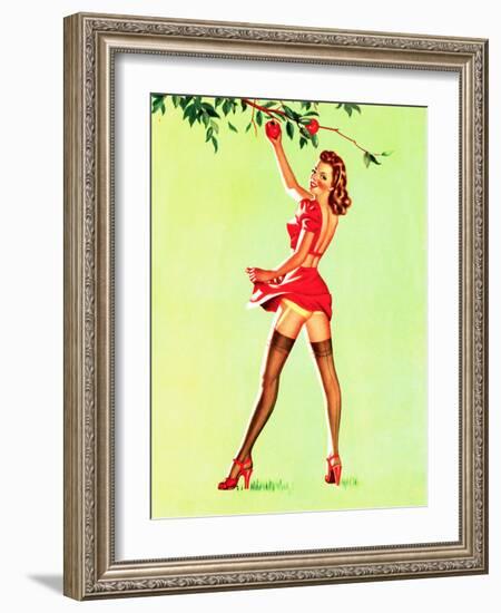 Good Pickin's Pin-Up c1940s-Art Frahm-Framed Premium Giclee Print