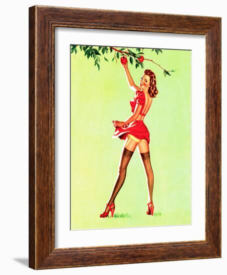 Good Pickin's Pin-Up c1940s-Art Frahm-Framed Premium Giclee Print