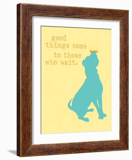 Good Things Come - Yellow Version-Dog is Good-Framed Art Print