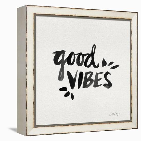 Good Vibes - Black Ink-Cat Coquillette-Framed Premier Image Canvas